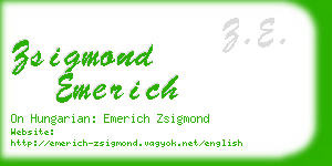 zsigmond emerich business card